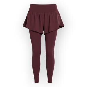 Halara Burgundy High Waisted Shorts Legging Reflective Pocket L 7/8 - Athleisure